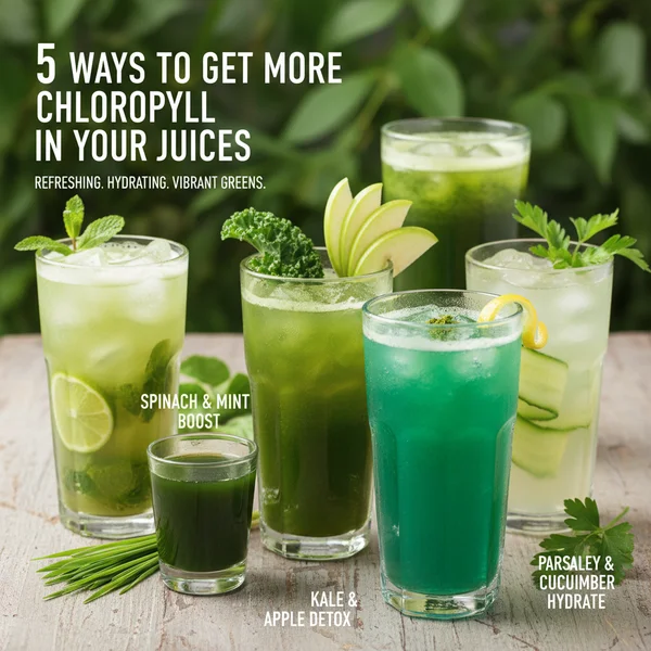5 ways to get more chlorophyll in your juices - delicious homemade recipe photo