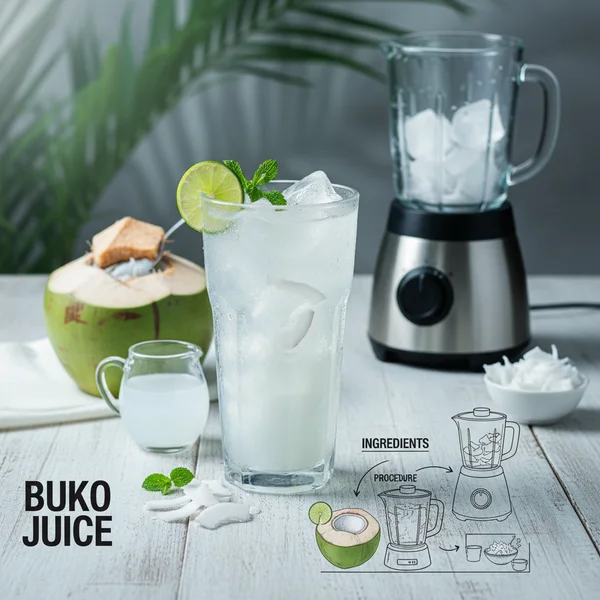 buko juice ingredients and procedure - delicious homemade recipe photo