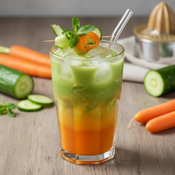 carrot and cucumber juice - delicious homemade recipe photo