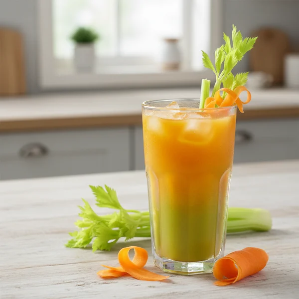 celery and carrot juice - delicious homemade recipe photo