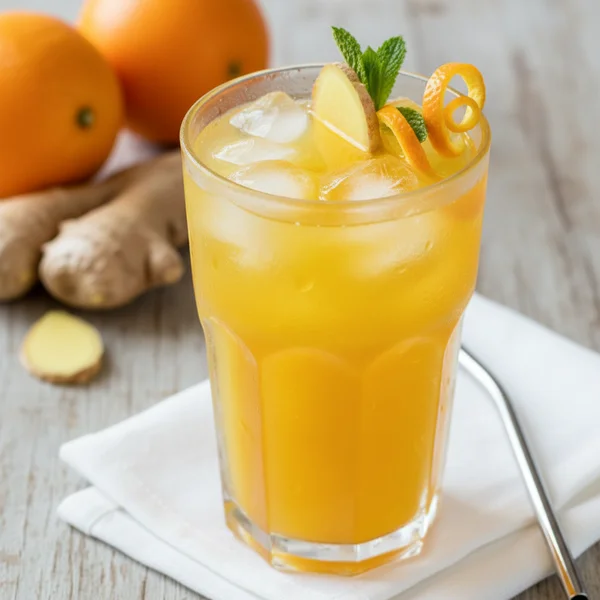 orange and ginger juice - delicious homemade recipe photo