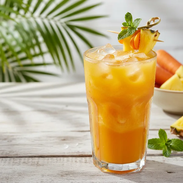 pineapple and carrot juice - delicious homemade recipe photo