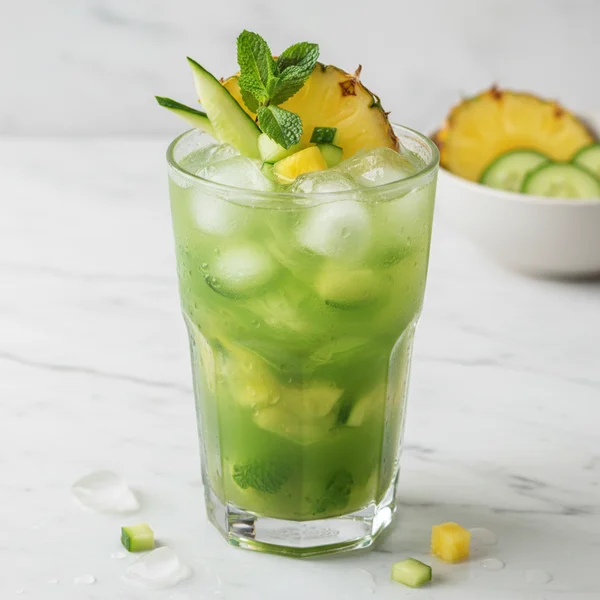 pineapple and cucumber juice - delicious homemade recipe photo