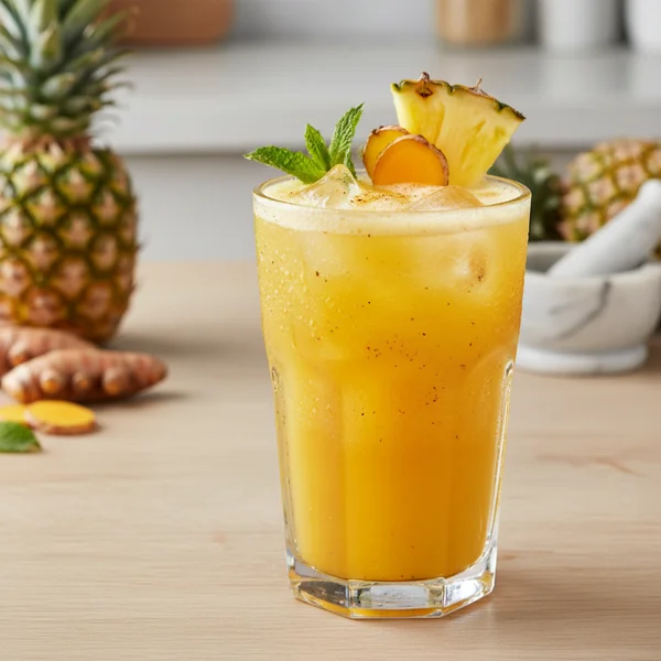 pineapple ginger turmeric juice recipe - delicious homemade recipe photo