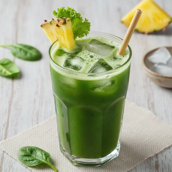 spinach and pineapple juice - delicious homemade recipe photo