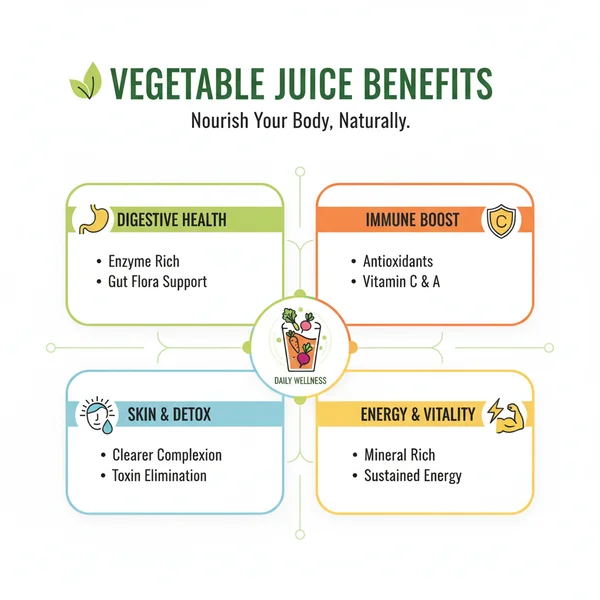 vegetable juice benefits chart - delicious homemade recipe photo