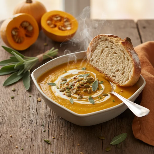 acorn squash soup recipe - delicious homemade recipe photo