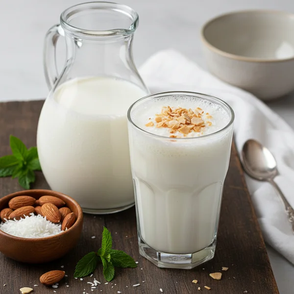 almond and coconut milk - delicious homemade recipe photo
