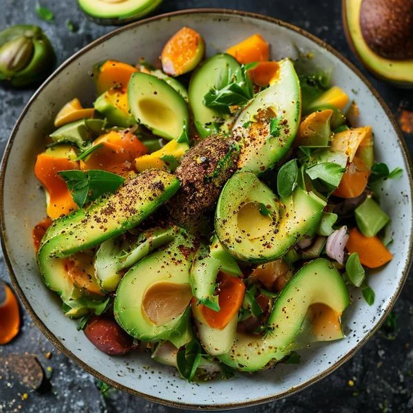 avocado sweet potato salad - delicious homemade recipe photo
