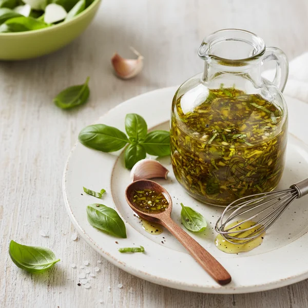 basil garlic oil dressing - delicious homemade recipe photo
