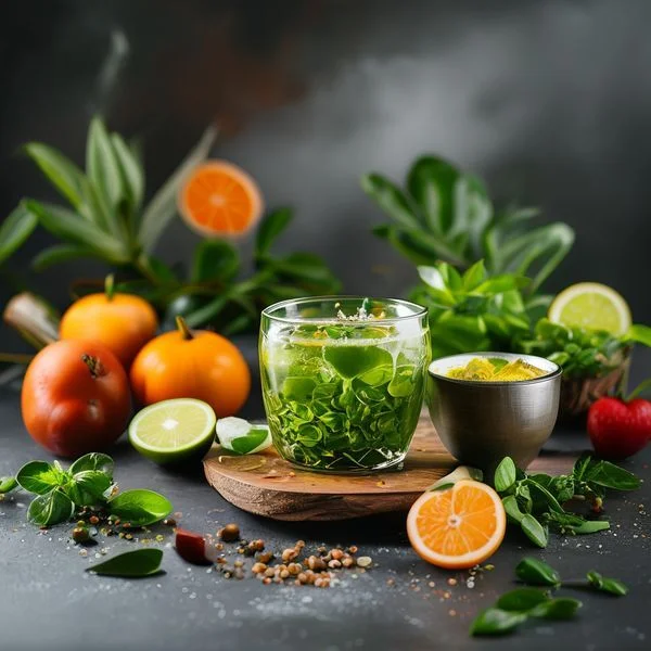 benefits of green detox juice - delicious homemade recipe photo