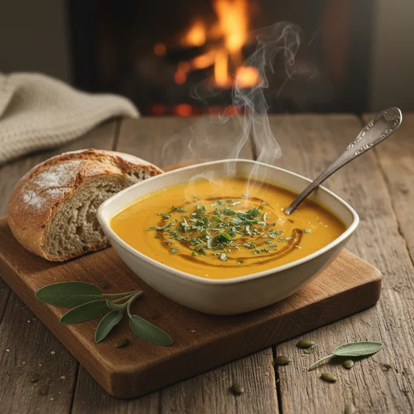 butternut squash soup no dairy - delicious homemade recipe photo