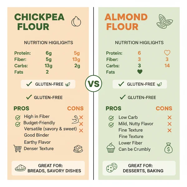 chickpea flour vs almond flour - delicious homemade recipe photo