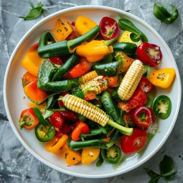 corn and bell pepper salad - delicious homemade recipe photo