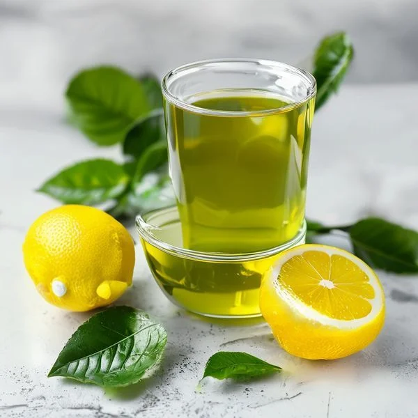 green tea with lemon - delicious homemade recipe photo