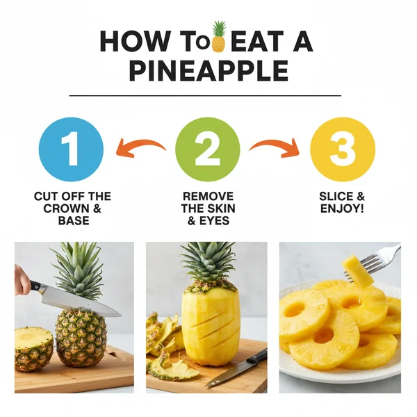 how to eat a pineapple - delicious homemade recipe photo