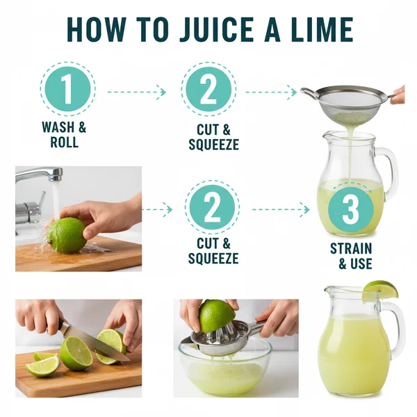 how to juice a lime - delicious homemade recipe photo