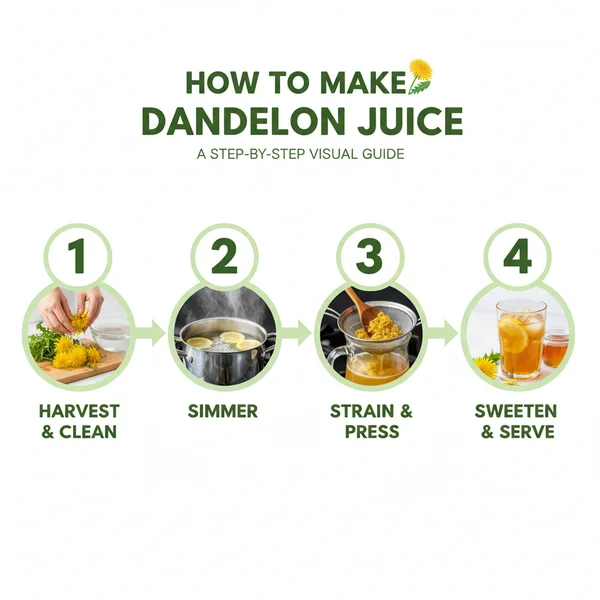 how to make dandelion juice - delicious homemade recipe photo