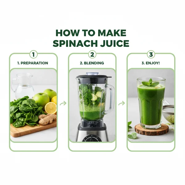 how to make spinach juice - delicious homemade recipe photo