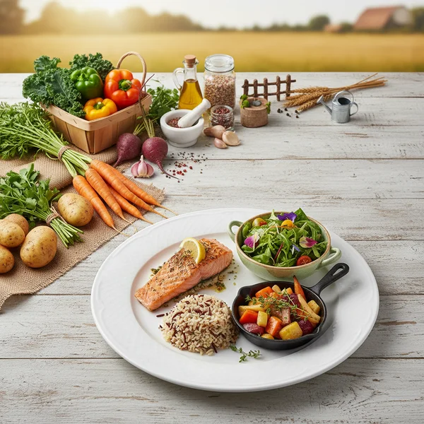journey of food from farm to plate - delicious homemade recipe photo