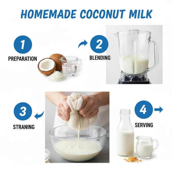 make your own coconut milk - delicious homemade recipe photo
