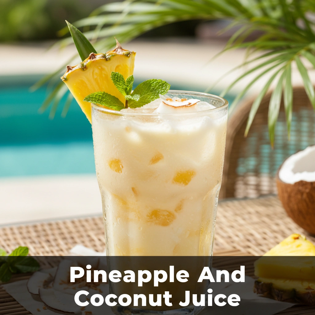 pineapple and coconut juice - delicious homemade recipe photo