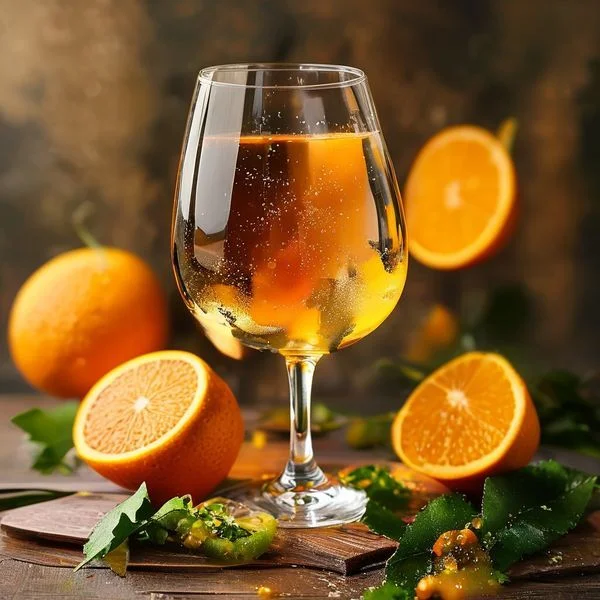 pinot grigio and orange juice - delicious homemade recipe photo