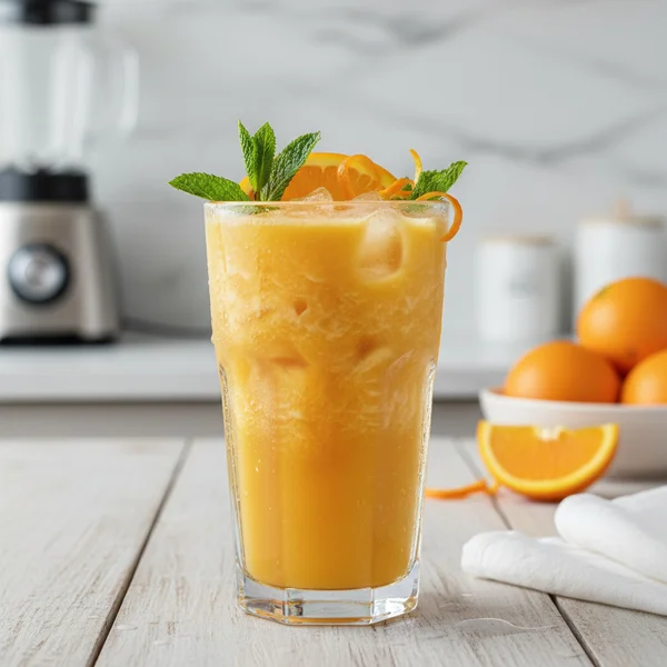 pulp in orange juice - delicious homemade recipe photo