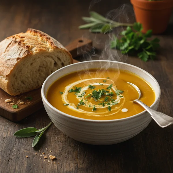 pumpkin and cauliflower soup - delicious homemade recipe photo