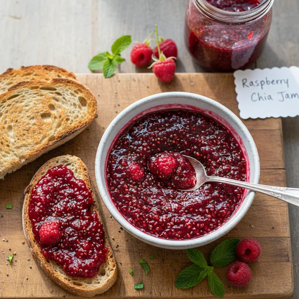 raspberry chia jam recipe - delicious homemade recipe photo
