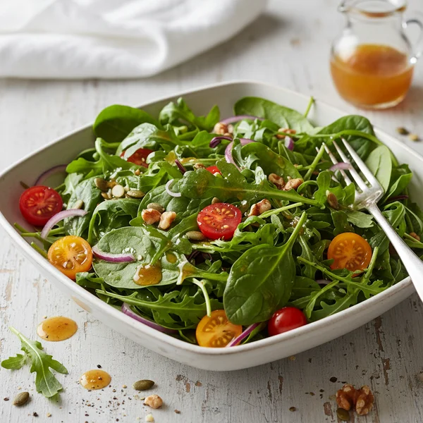 rocket and spinach salad - delicious homemade recipe photo