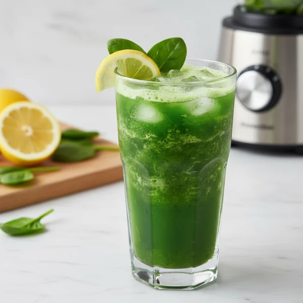 spinach and lemon juice - delicious homemade recipe photo