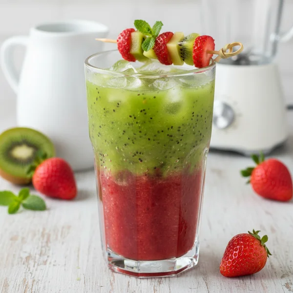 strawberry and kiwi juice - delicious homemade recipe photo