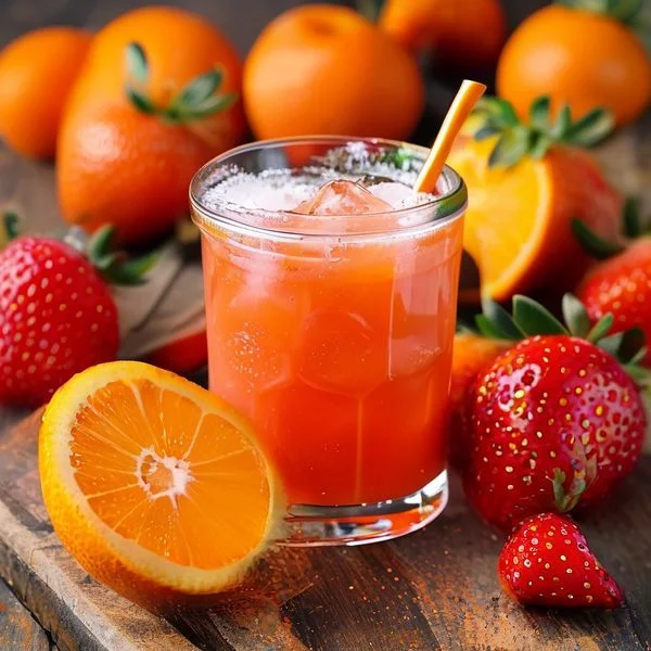 strawberry and orange juice - delicious homemade recipe photo