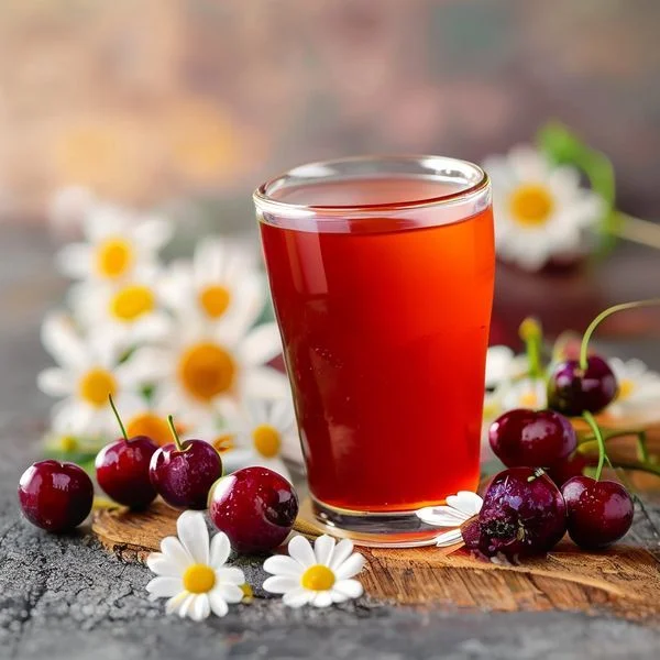 tart cherry juice and chamomile tea - delicious homemade recipe photo