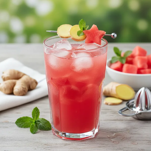 watermelon and ginger juice - delicious homemade recipe photo