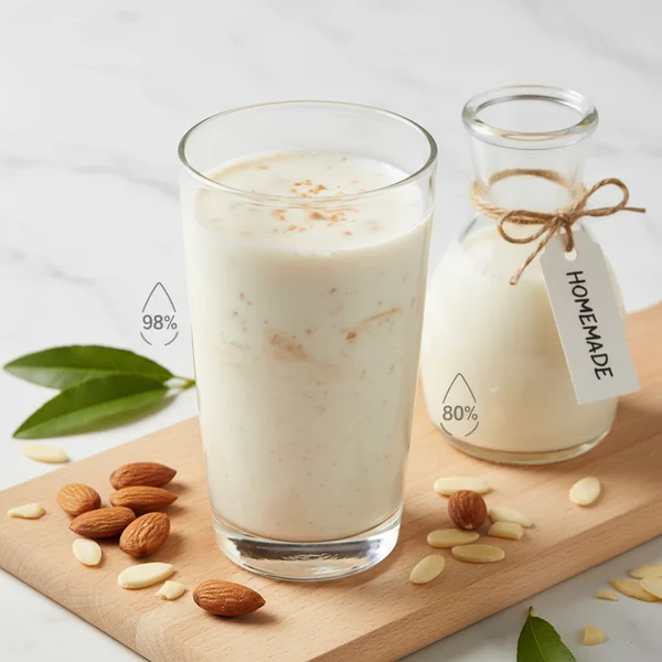 what percentage of almond milk is water - delicious homemade recipe photo