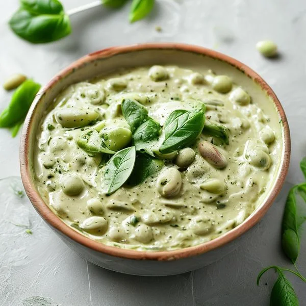 white bean pesto dip - delicious homemade recipe photo